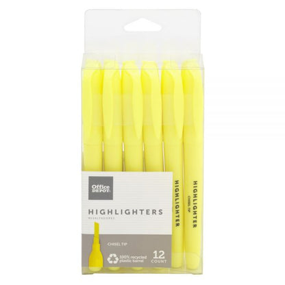 Office Depot® Pen-Style Highlighters Fluorescent Yellow, Pack Of 6 SpadezStore
