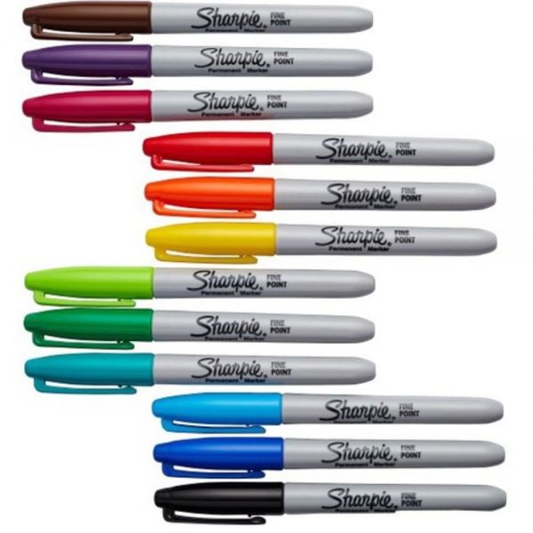 Sharpie Fine Tip Permanent Marker, Fine Bullet Tip, Assorted Colors, 12/Set SpadezStore