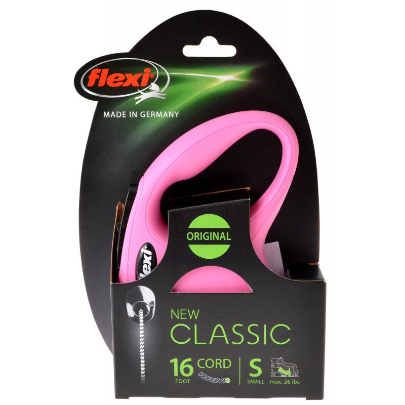 Flexi New Classic Retractable Cord Leash - Pink SpadezStore