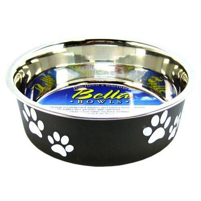 Loving Pets Stainless Steel & Espresso Dish with Rubber Base SpadezStore